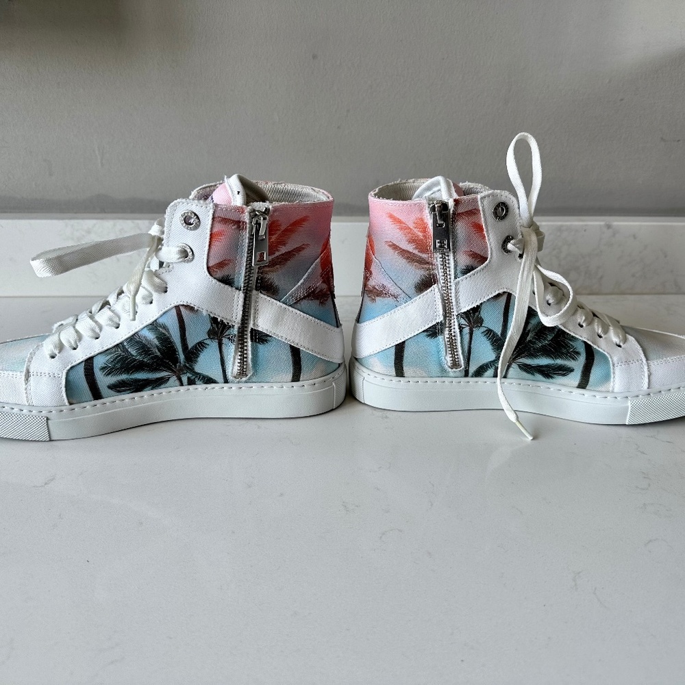 NIB | Zadig & Voltaire | 🌴 Women's High Flash Palm Tree Print High Top Sneakers - Picture 10 of 12